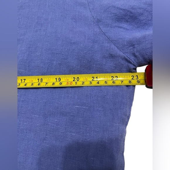Women’s Flax Brand Linen Casual Top Periwinkle Size Large - Picture 6 of 7